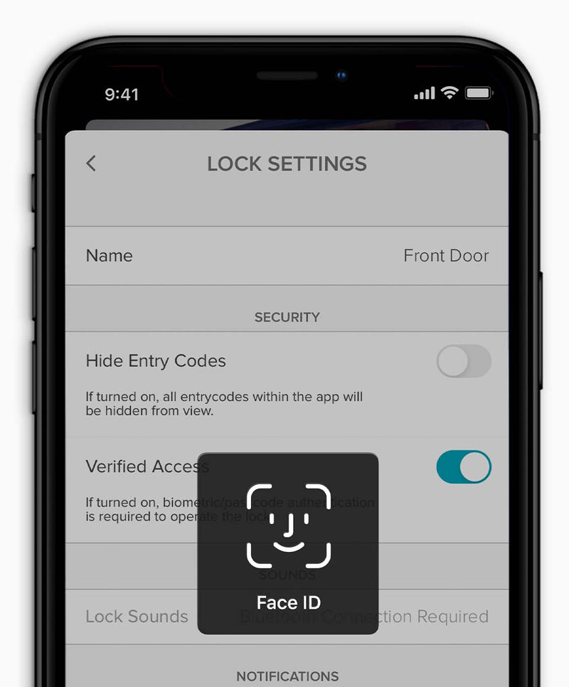 Face ID verified access preview in August App
