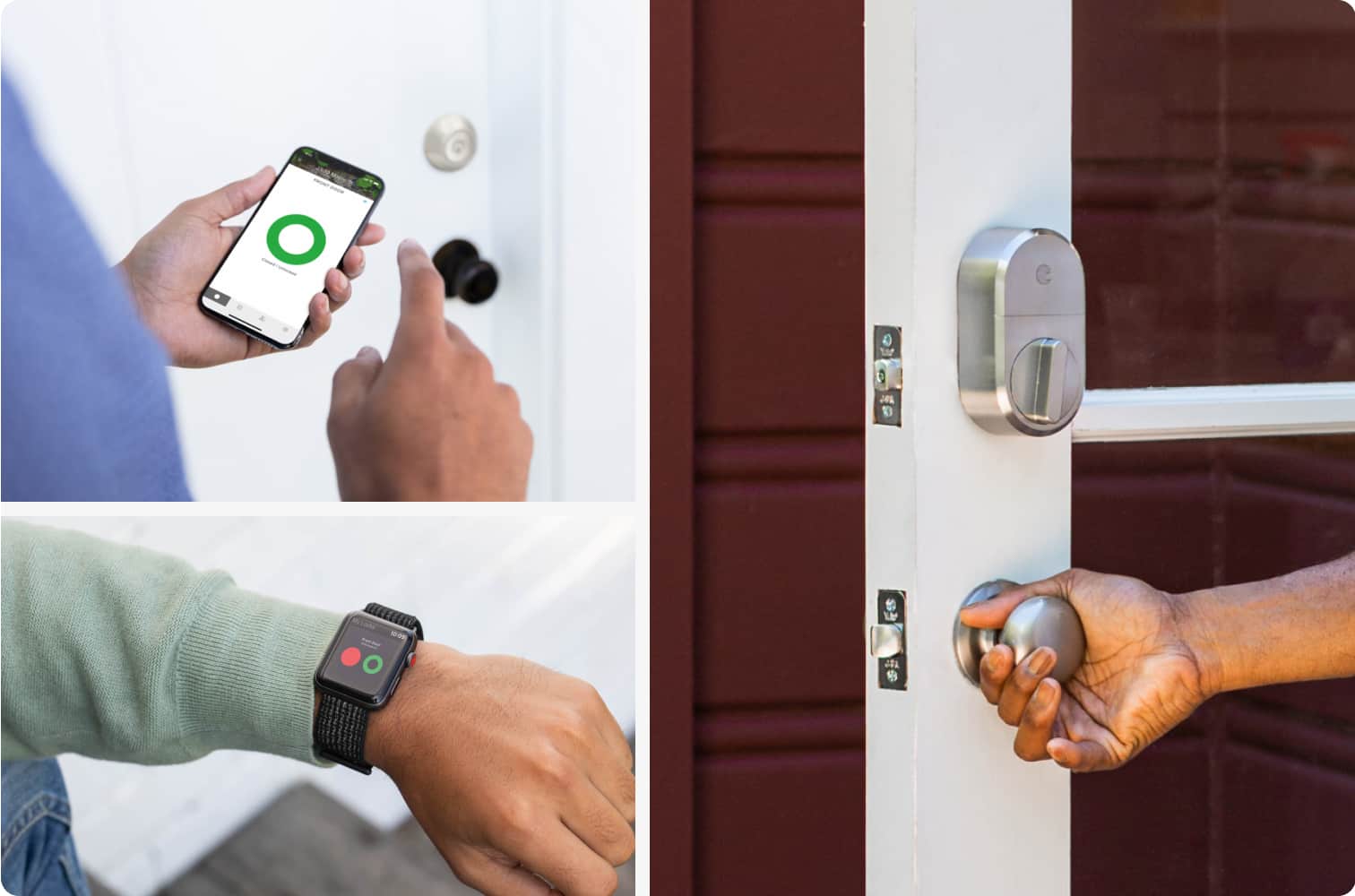 Different people showing the different methods for unlocking your August smart lock 