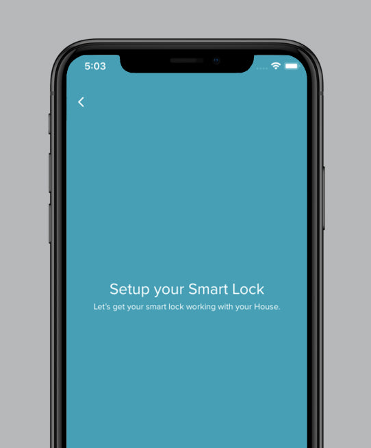 Smart lock set up screen on an iphone